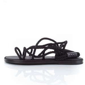Ann Demeulemeester black tucson nero cord leather woven sandals